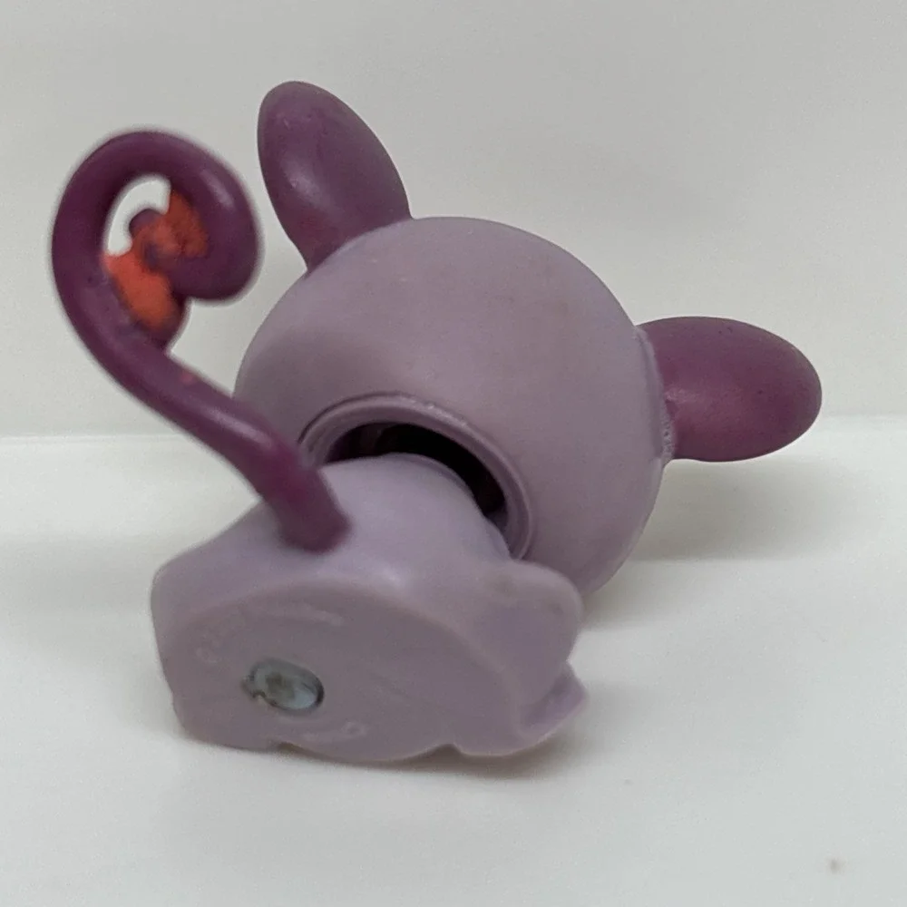 Littlest Pet‎ Shop LPS Purple Mouse #463 Green Eyes Hasbro 2007 Authentic